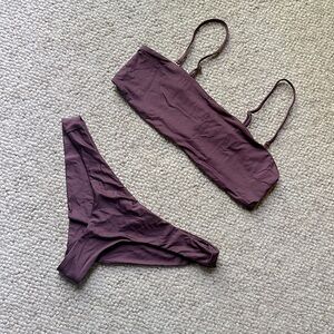 Frankie’s Bikinis Lavender Haze top and cheeky bottom Size Medium